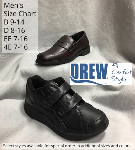 Drew Shoes Size Chart